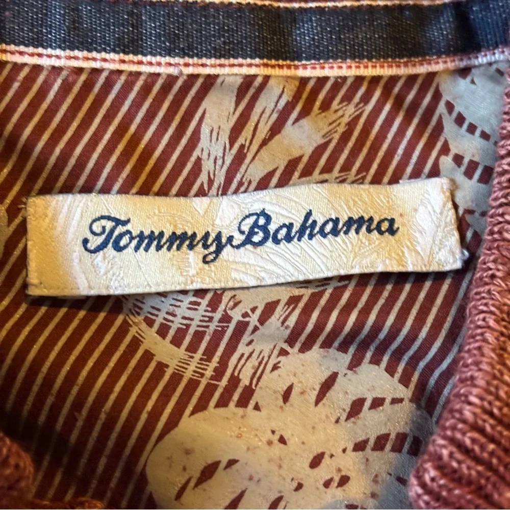 Tommy Bahama Half Zip Cotton Sweater Maroon Red Size XL Quarter Zip